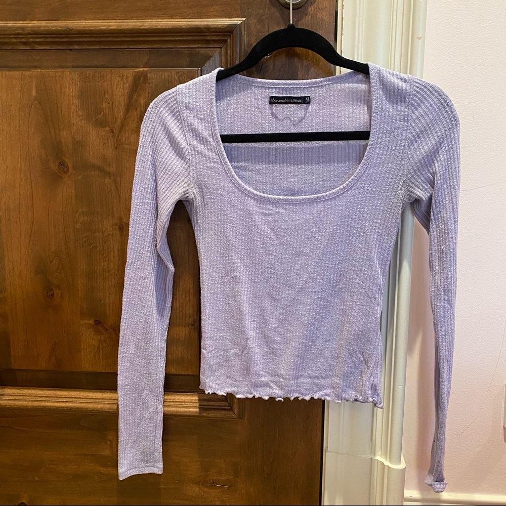 A&F Lavender Long Sleeve Crop Top